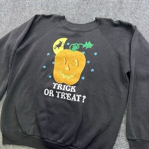 Vintage Trick Or Treat Halloween XL Fleece Lined Sweatshirt  Healthknit USA Made